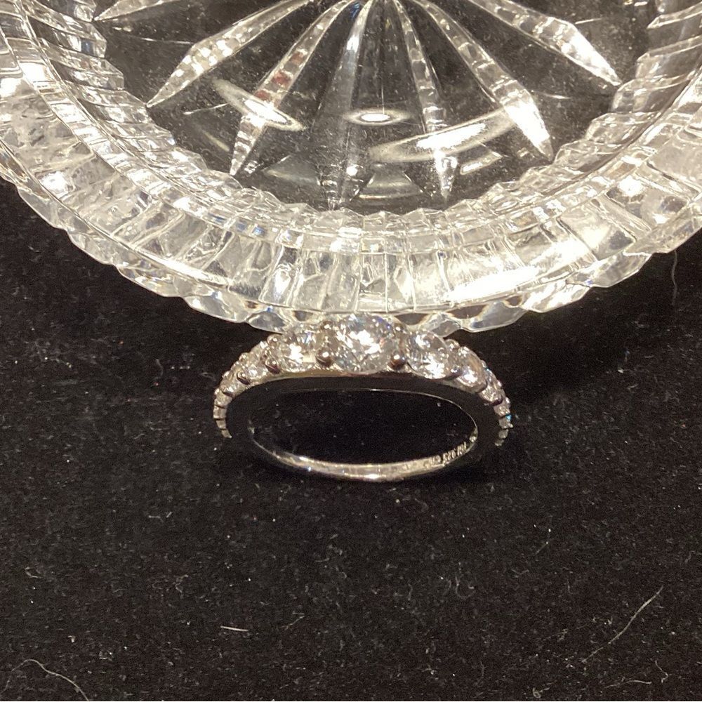 Elegant Sterling Silver Ring with Diamond Simulant Bella Luce